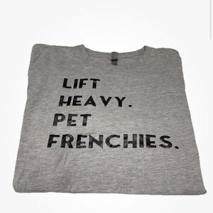 FUNNY Next Level Apparel Gray T-Shirt MEN SZ LARGE FOR DOG GYM FRENCHIE LOVER